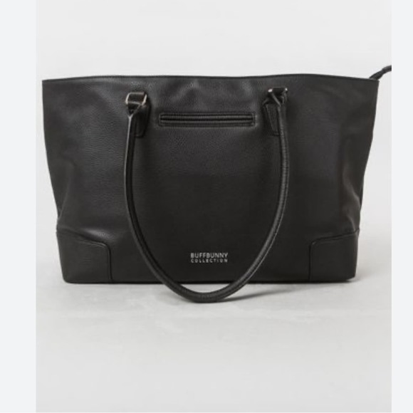 Buffbunny Collection Handbags - Buffbunny Game Changer Tote Bag in Pebbled Vegan Leather. Black